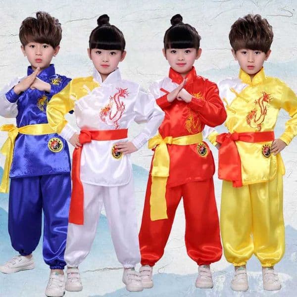 Childrens set girls martial arts set boys tai chi performance costume set traditional Chinese costume childrens kung fu martial arts uniform W250422