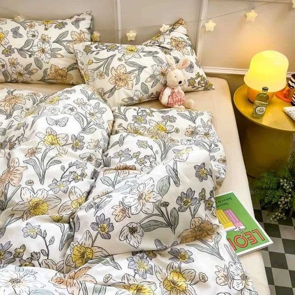 Ins Floral Bedding Set Kids Adult Full Queen Size Duvet Cover Flat Sheet Pillowcase No Filler Summer Fall Home Bed Linens H251122