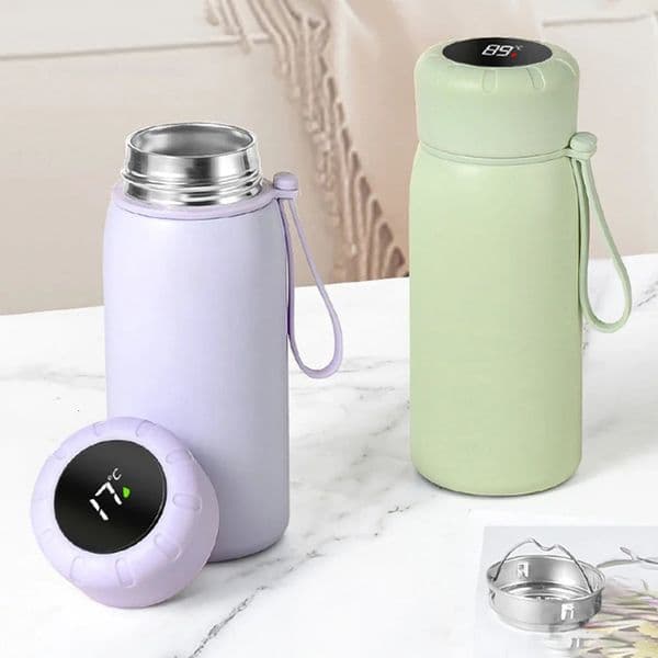 400ML Smart Thermos Mug 316 Stainless Steel Bottle Vacuum Cleaner Cup 250422BJ