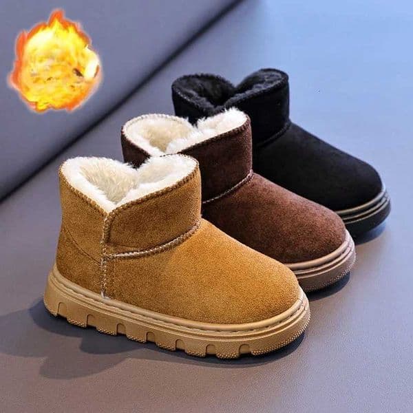 Childrens Snow Boots 3-18 Years Old Brown Padded Thickened Boys Girls Big Cotton Shoes Lightweight Non-slip Kids Baby Fur ShoesW251122