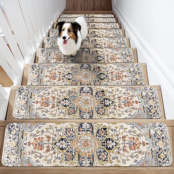 Orhopui anti slip carpet wooden stair treads indoor soft and rubber resistant safety mats 250422