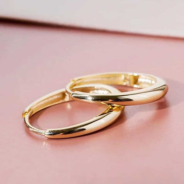 Huitan Simple Design Fashion Gold Color Hoop Earrings Female Daily Wearable Versatile Accessories Fashion Womens Party JewelryXJ250421