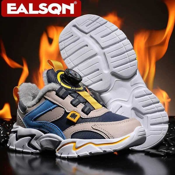 Winter Warm Anti-Skid Sneaker for Kids Boys Thickened Plush Outdoor Sport Walking Shoes Children Cotton ShoesW251122