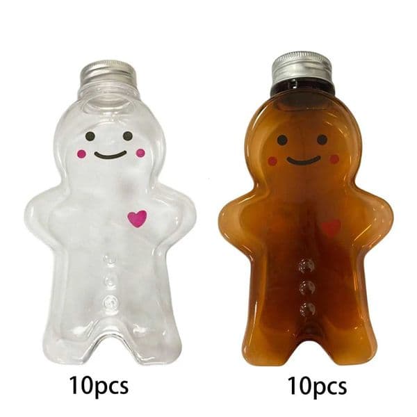 10pcs Juice Bottles 500ml Christmas Candy Jars Gingerbread Man Shaped Bottles for X251122