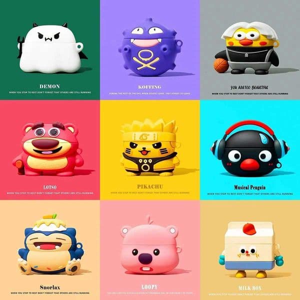 Cartoon Case silicone For AirPods 3 Protective sleeve For AirPods Pro 1/2/Pro2 Cover 3D silicone Fall prevention CaseW251122