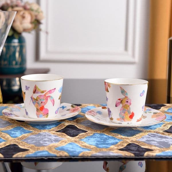 Rabbit Bowl Plate Cup Childrens Birthday Gift And Souvenir 10-Piece Tableware Set Housewarming Gifts 12316 Cute