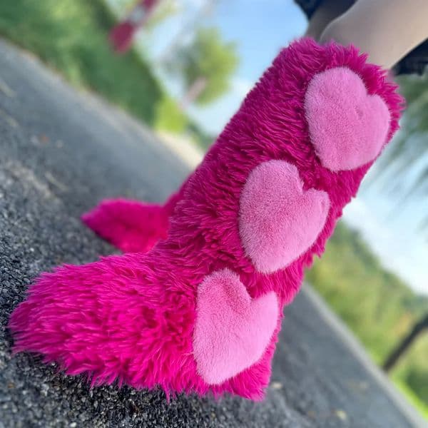 2024 Winter Thigh High Fluffy Boots Ladies Furry Faux Fox Fur Long Warm Shoes Women er Plush Knee High Fur Boots Girls251120