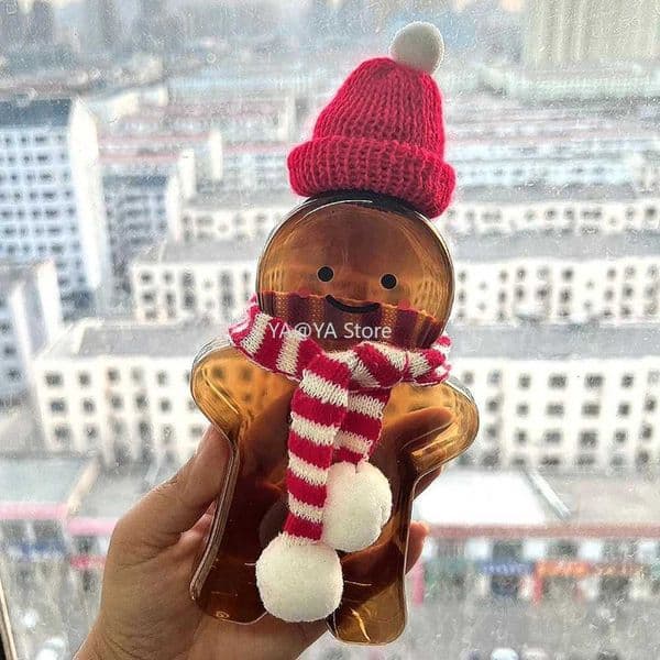 10pcs Christmas Bottles Xmas Gingerbread Man Candy Jars Juice Bottles 500ml Drink Bottle Party Candy Can Gift Wrapping Bottle X251122