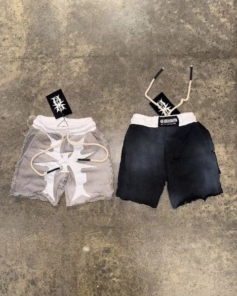 American street fashion shorts Y2K punk style summer patch ed casual Harajuku hiphop oversized sports 250422