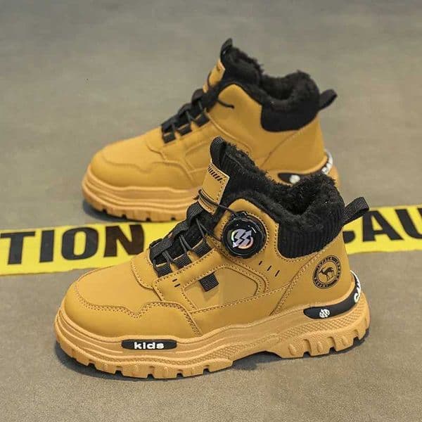 New Boys Plush Ankle Boots Winter Warm Non-slip Fashion Kids Causal Shoes Outdoor School Luxury Design Childrens Cotton BootsW251122