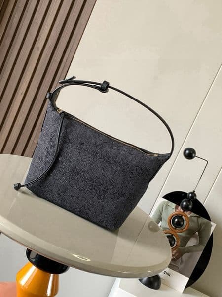 10a high-quality designer bag 21cm Cow leather and Anagram jacquard fabric lunch bag handbag luxury fashion women's shoulder bag bento bag With box dustbag