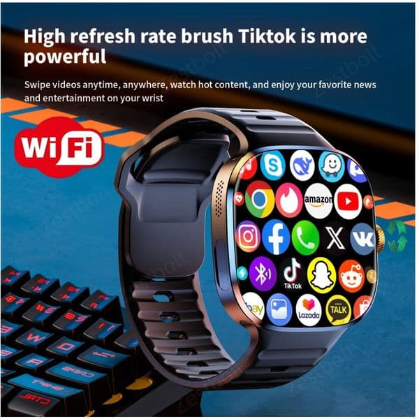 2026 Original M99 Smartwatch 2.4 inch Amoled Screen insert 4G/5G Sim Card GPS WIFI 190° Rotating Camera Game Android 10.0 Smart Watch