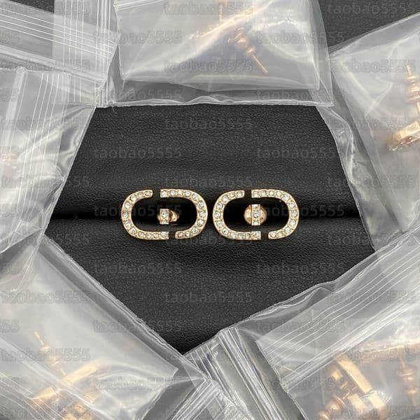 316L Stainless Steel Earrings designer D letter stud Earring 18k Gold Silver studs Earrings Woman Girl Wedding Party love Jewelry Wholesale