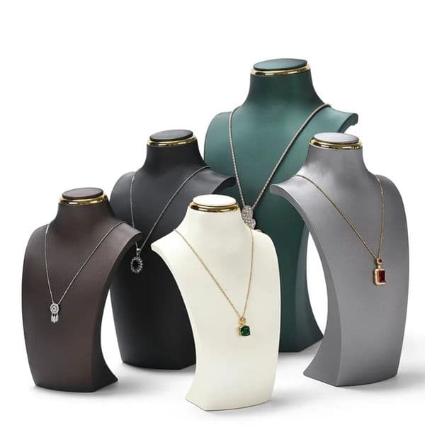 PU Leather Necklace Jewelry Display Stand Neck Bust Modelfor Boutique Store Po Props Counter Display Organizer 251118