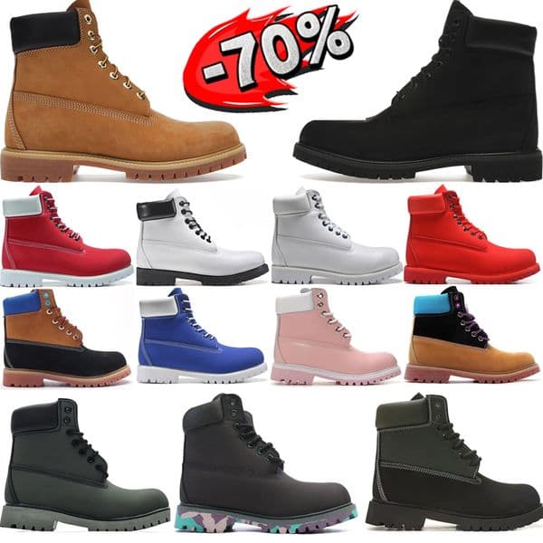 Designer Men Womens Boots Ankle Snow Boots Winter Outdoor Keep Warm booties Wheat Black White Red Pink Green Camo Leather walking shoe Sneakers Trainers