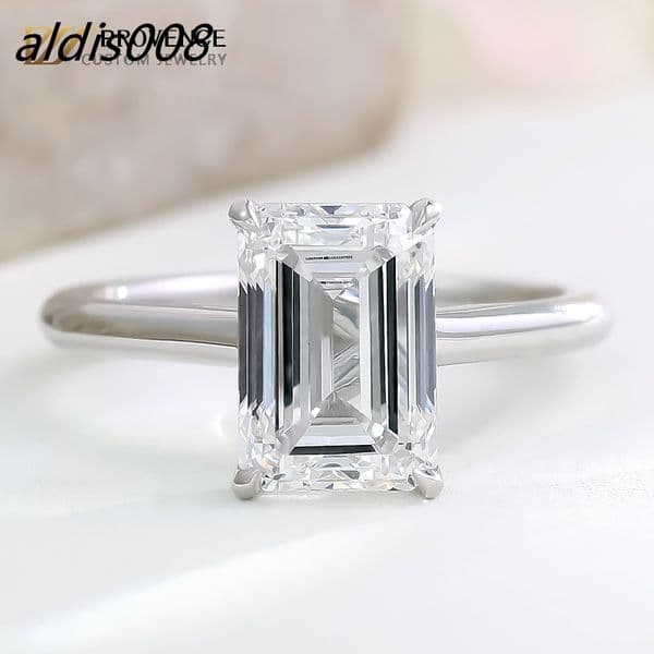 Custom 1-10carat Lab Grown Diamond Ring Real Solid 18k Gold Ring D VVS1 Emerald Cut Diamond Ring Women Wedding Engagement Ring
