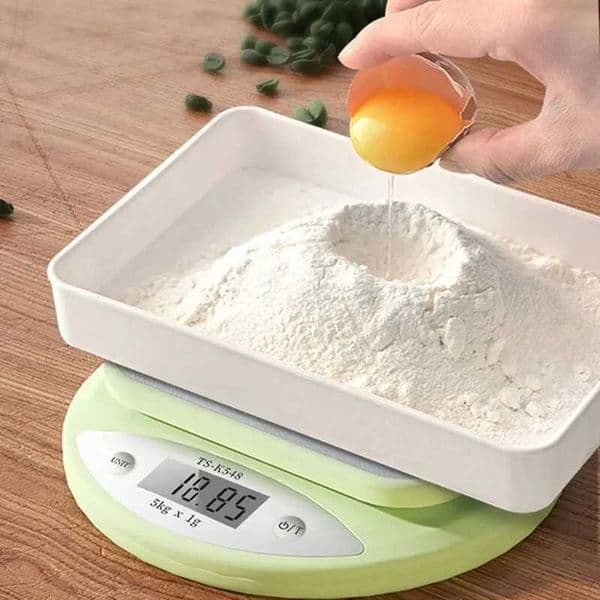 Kitchen scale 5kg/1g weight gram digital balance precision green electronic LCD food baking portable scaleXJ250423