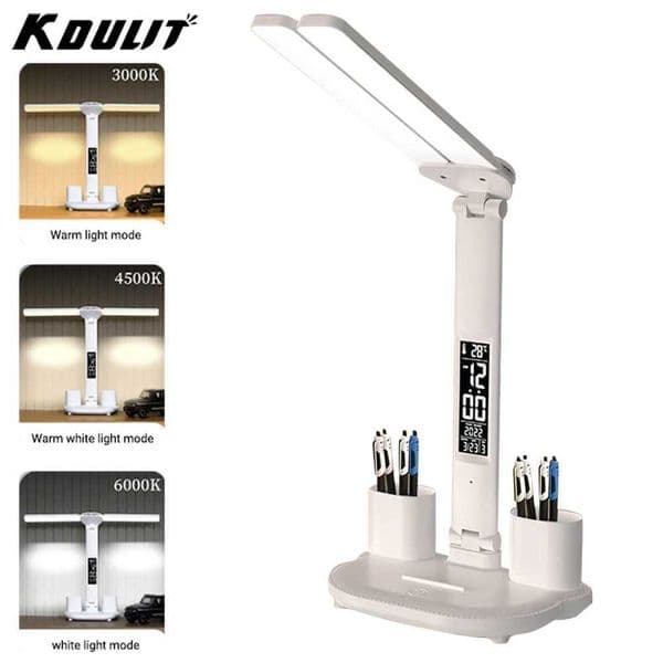 KDULIT LED desk lamp USB rechargeable dimmable desk lamp with calendar clock foldable eye protection reading night light Z250422