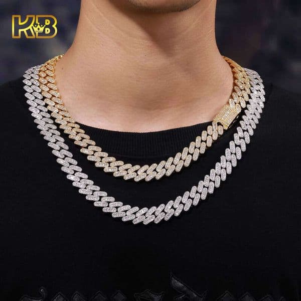 2025 Cuban Chain Multifunctional Fashion Streetwear moissanite Stone Men's Hip Hop Bar Style sterling silver