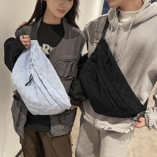 Women Sport Waist Bag Lightweight Nylon Crossbody Pack With MultiPockets Adjustable Strap For Running Gym Daily Use Shoulder Bag R250423