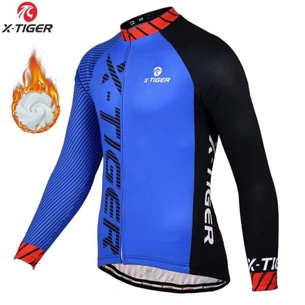 XTIGER Fleece Cycling Jersey Autumn And Winter Warm Long Sleeve Road Bike Padded Male 251113