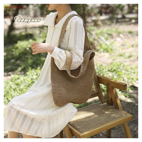 Straw for women 2025 summer vacation beach shoulder bag, forest series handmade woven bag #ddmynov