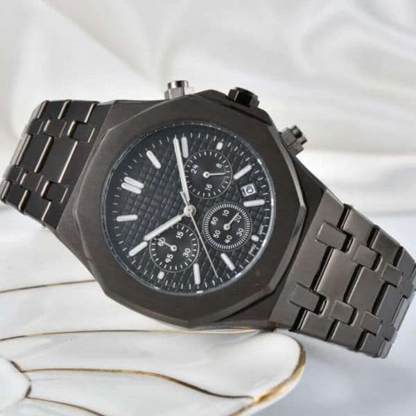 Full Dias Ring Automatic Date Men Stopwatch Watches 43MM Rubber Silicone Stainless Steel Band Quartz Clock Business Super Line Skeleton Dial Watch Gifts