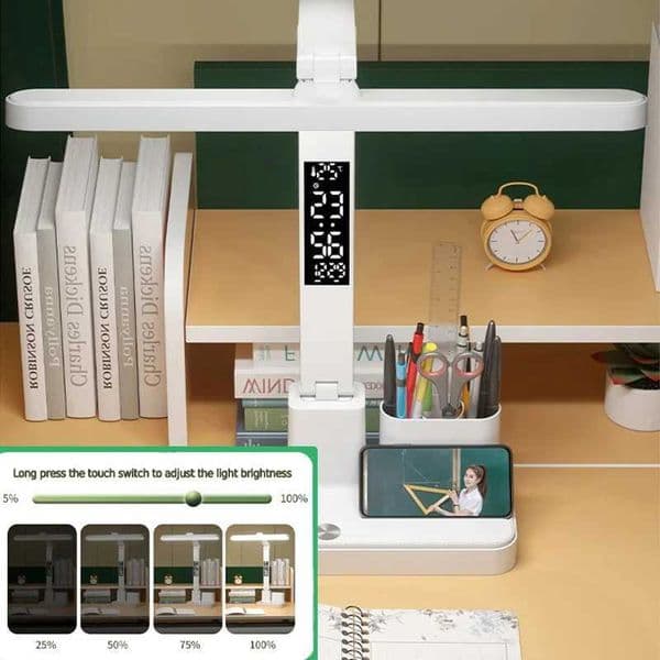 LED learning desk lamp USB charging pen holder Non clock three-level light source adjustment Long press Stepless dimming Z250422