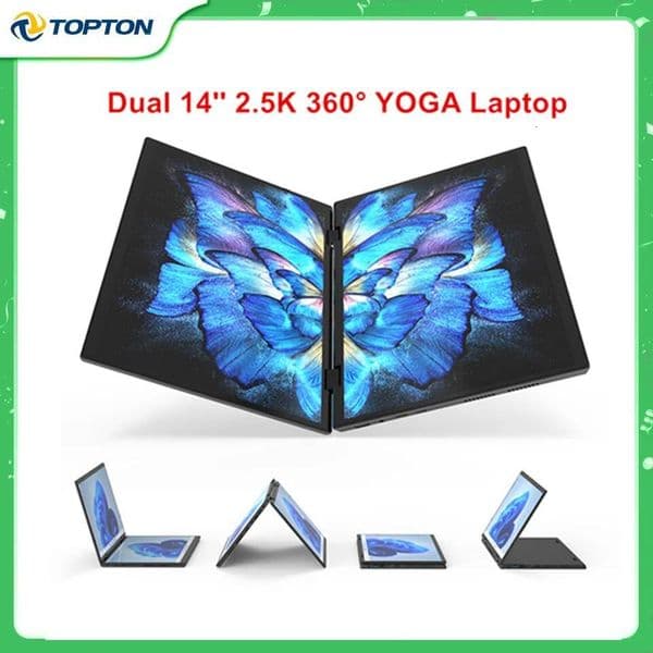 Topton 12th Gen Laptop L14 Dual Screen 360 YOGA Intel N95 214 Inch 25K Touch IPS Windows 11 Tablet PC 2 in 1 Notebook WiFi thumbnail 2