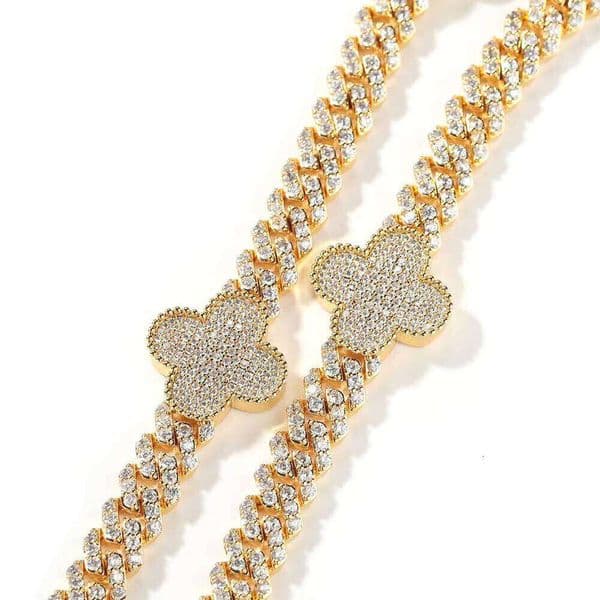 VVS Moissanite 2014 Hi PHop Initial Necklace High-Quality Fashion Jewelry Brass Chain Imitation Pearl Party Occasion