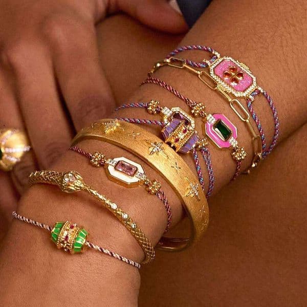 Designer necklace for women Retro niche European and American new Tarot card four leaf clover Bohemian style inlaid zircon bracelet constellation fortune bracelet