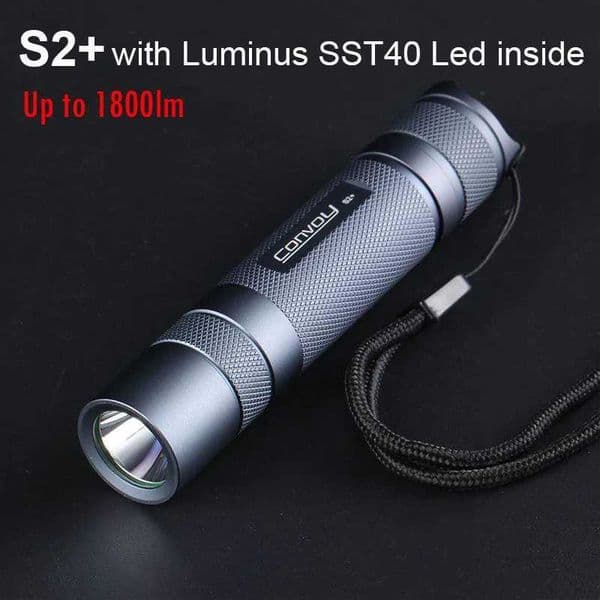 Convoy S2 Plus high-power flashlight with Luminus SST40 LED mini 18650 flashlight 1800lm Lanterna portable work camp flashlight Z250422