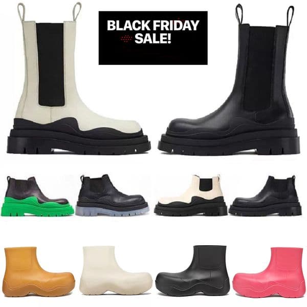 Rain boots Designer boots brand Women Heel Thicks Sole Ankle over the knee Womens Rubber Boot Rainboots green bright black shoes luxury boots size 35-45