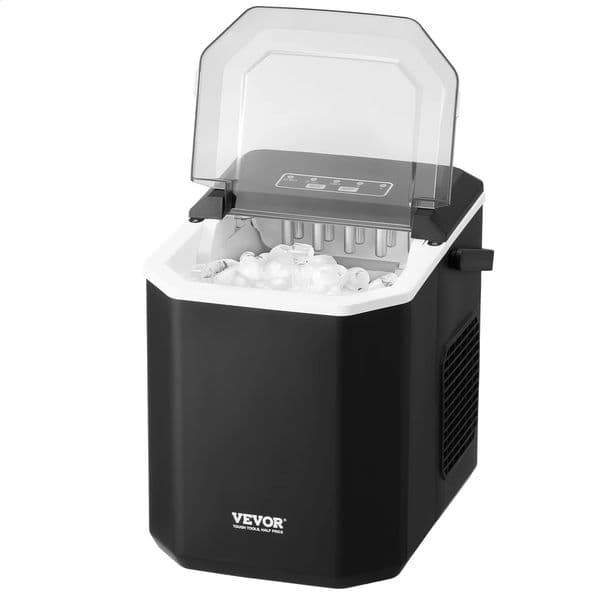 VEVOR Countertop Ice Maker 9 Cubes Ready in 6 Mins 26lbs in 24Hrs Self-Cleaning Portable Ice Maker with Ice Scoop and Basket 250423