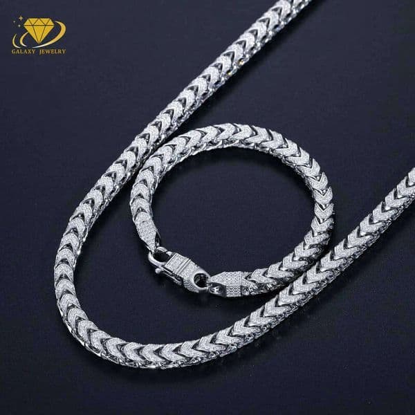 Premium Necklace Sier Franco Fashion 6mm Vvs Moissanite Bracelet Men's Chain Jewelry