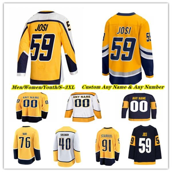 Filip Forsberg Hockey Jersey NashvillePredators Ryan O'Reilly Steven Stamkos Roman Josi Erik Haula Michael McCarron Bunting Brady Skjei Evangelista Marchessault