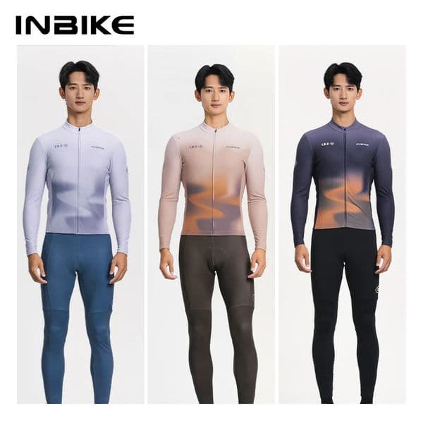 INBIKE Winter Mens Thermal Long Sleeve Fleece Cycling Jersey MTB Bike Jacket 3 Rear Pockets Bicycle Top Clothing 251113