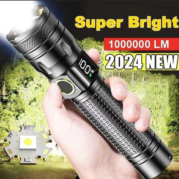 Aluminum alloy LED flashlight high-power charging tactical telescopic zoom flashlight outdoor camping light Z250422