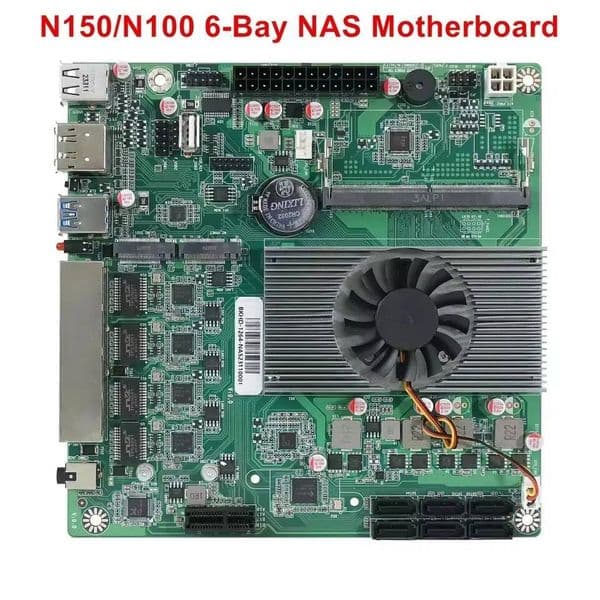 Topton 6-Bay NAS Mainboard Intel N150 N100 6SATA30 2M2 NVMe 425G Nics 1PCIE X1 1DDR5 Low Power Firewall ITX Motherboard thumbnail 2