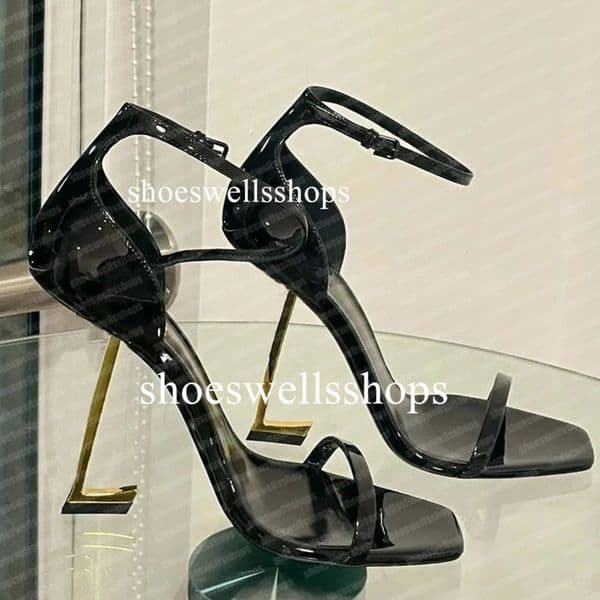 Designer Sandals heels Classics Women shoes heels Sandals Dress Shoes Dance shoe sexy Super Lady wedding Gold Metal Belt buckle High Heel Woman shoes size 35-41 0053