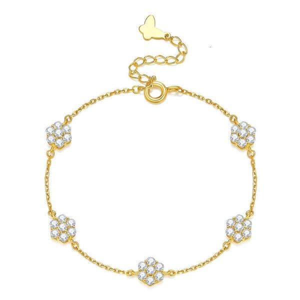 Sterling Sier moissanite Gold Plated Style Designer Gift Bracelet aaa