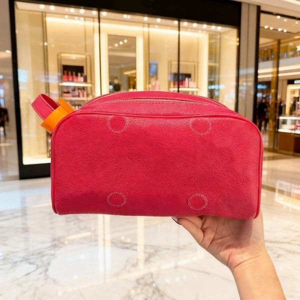 Cosmetic Makeup Bag Make Up Bags Toiletry Designer Bag Print Flower Vanity Purse Travel Zipper Small Size 10A