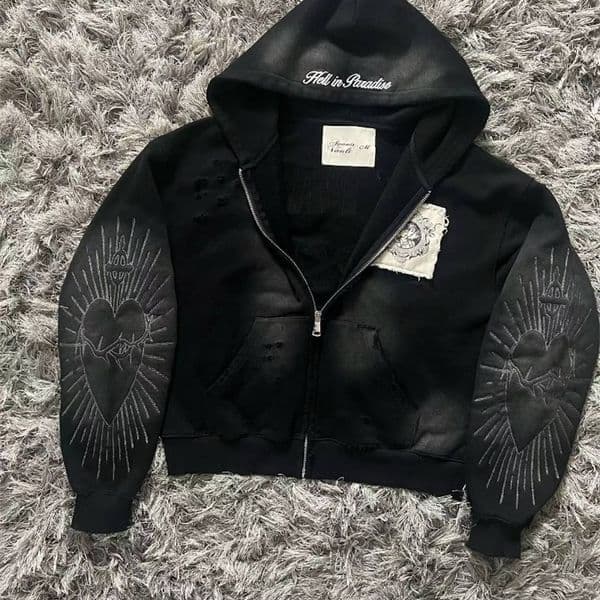 Autumn And Winter Fashion Letter Embroidery Patch Zipper Sweater Women Y2K Harajuku Retro Gothic Casual Joker Sports Sweater 251120