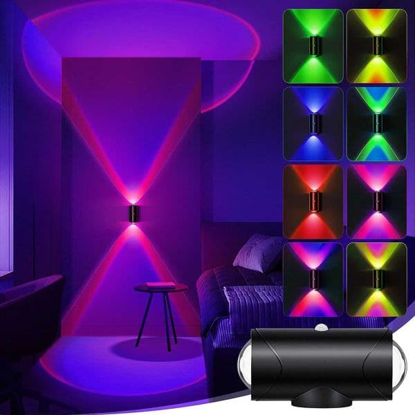 1PC/2PCS /4PCS Rechargeable LED Night Lights with Motion Sensor Wall Lights RGB Gradient Ambient Light Dimmable Indoor LampsW251124