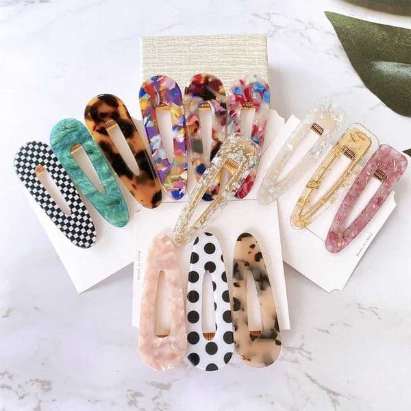 1/3 PCS Women Leopard Acetate Geometric Vintage Hairpins Barrettes Accessories All Match Hair Clips S260326