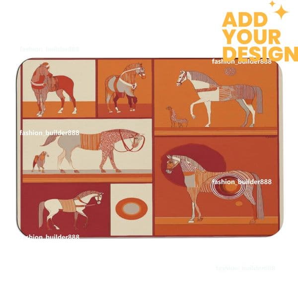 Custom H Designer Horse Luxury Rug for Bedroom Living Room Sofa Home Doormat Decor Kids Non slip Floor Mat H22