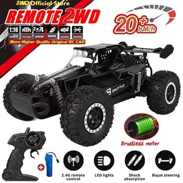 RC Car 24Gh Model With LED Lights 2WD High Speed Off-road Remote Control Climbing Vehicle Outdoor Cars Drift Kid Toys Boys GiftW251124