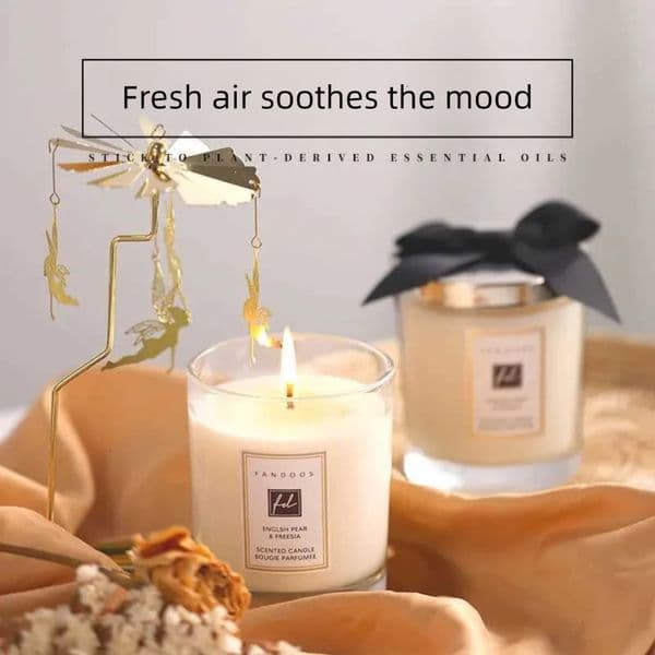 Designer Scented Candle Gift Set Highgrade English Pear Blue Wind Chimes Fragrance Cup Home Decor