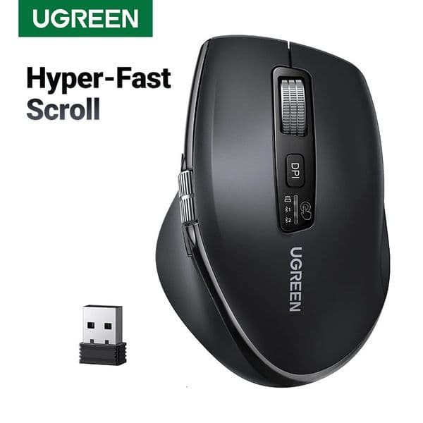 UGREEN Hyper-Fast Scroll Wireless Mouse Bluetooth 54 24G Ergonomic 5000DPI for Tablet Laptops Computer PC Mice 251121