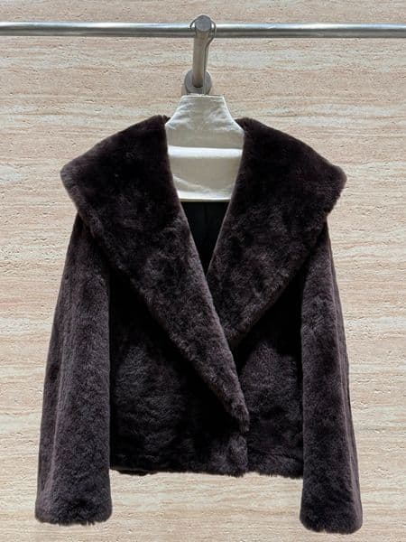Autumn and winter new large collar fur integrated jacket with loose fit